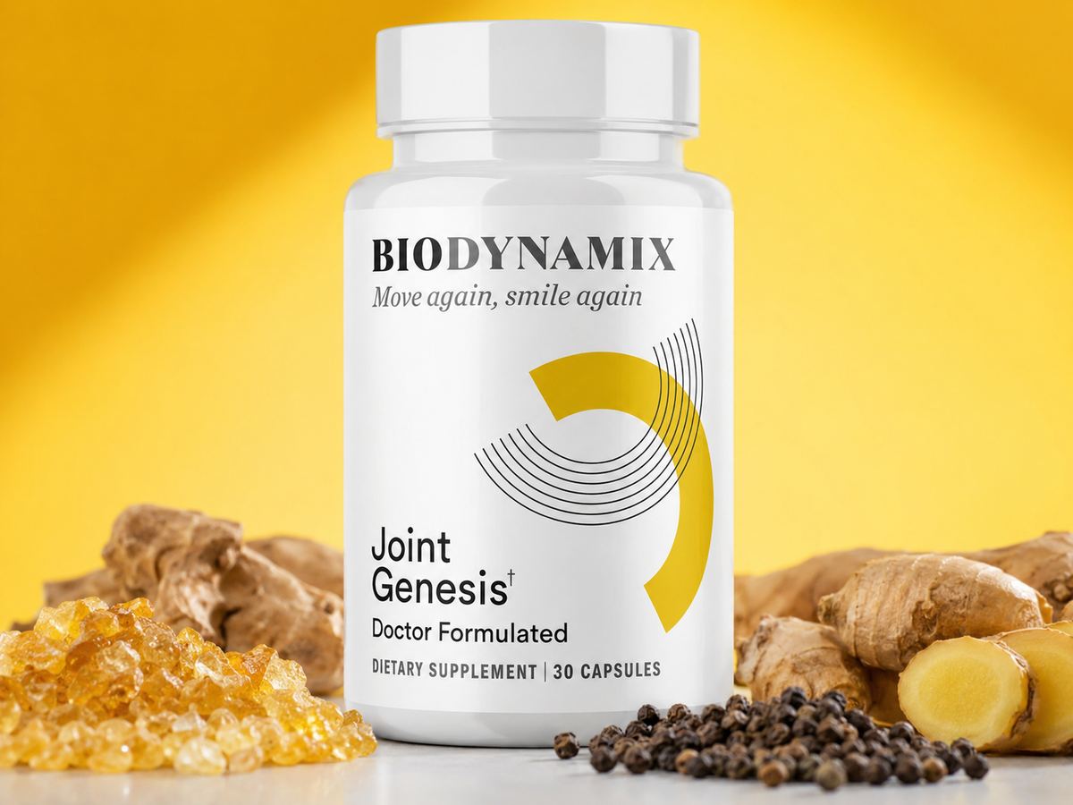 JointGenesis supplement bottle close up showing label details